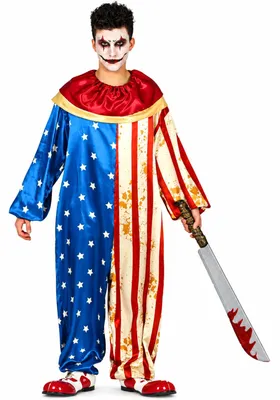 Produktbild von Halloween Kostüm "Horror Clown USA" für Jugendliche | 2-tlg. Größe: 14 - 16 Jahre (171 cm)