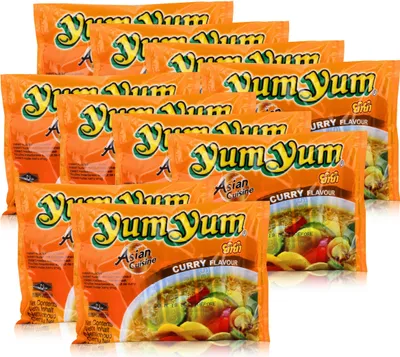 Produktbild von Yum Yum Instant Nudeln Curry 60g - Fertiggericht (10er Pack)