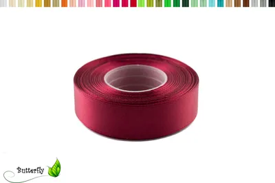 Produktbild von Satinband 25mm x 32m Rolle, Farbe:060 bordeaux dunkel