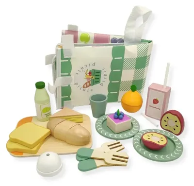 Productafbeelding van Houten picknickset, 16 onderdelen - Kabi, geschikt vanaf 3 jaar