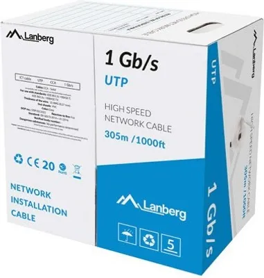 Produktbild von Lanberg Lan Utp 1Gb/S 305M Drát Cca Šedý