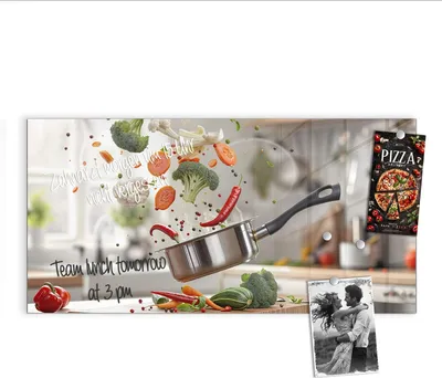 Produktbild von Magnettafel 100x50cm Pinnwand Whiteboard beschreibbar - Kochen Mit Gemüse