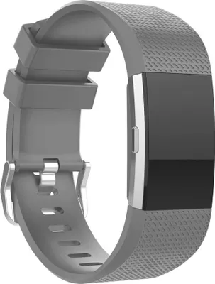 Produktbild von Armband für Fitbit Charge 2 Ersatzarmband Silikon Sportarmband atmungsaktiv wasserfest GRAU Gr. S