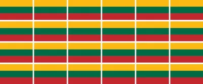 Produktbild von Mini Aufkleber Set - Pack glatt - 33x20mm - selbstklebender Sticker - Litauen - Flagge / Banner / Standarte fürs Auto, Büro, zu Hause und die Schule - 24 Stück