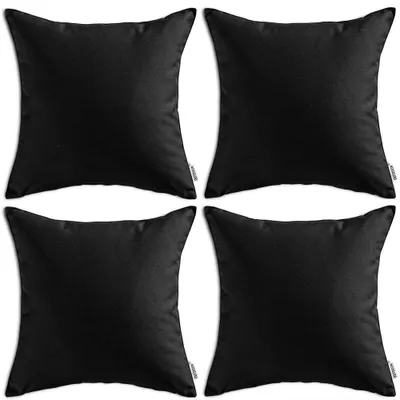 Produktbild von Set mit 4 wasserdichten Kissenbezügen, 45 x 45 cm, schwarz