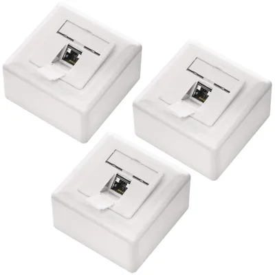 Produktbild von 3x CAT6a Netzwerkdose - 1x RJ45-Anschluss - Geschirmt