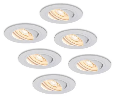 Produktbild von hoftronic LED Einbaustrahler 6W 570lm 2700K Weiß Dimmbar Schwenkbar