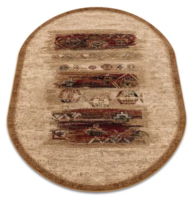 Image de Tapis en laine OMEGA ovale MODENA rubis clair beige 170x235 cm