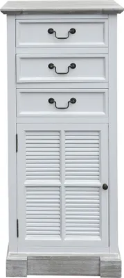 Produktbild von Hochschrank BEACH HOUSE weiß braun Badschrank Kommode Hamptons Tisch Long Island