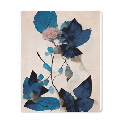 Produktbild von MuchoWow® Mauspad Mousepad Pflanzen - Blätter - Blau - Blumen 19x23 cm - Mousepads - Maus Mat - Pad - Mausunterlage - Mauspads - Spielen
