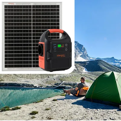 Produktbild von Mobiles Powerstation Set 88,8Wh mit 20W Solarmodul, 230V Steckdose, 100W, USB-C PD 65W, Solargenerator mit LED-Leuchte für Camping & Outdoor