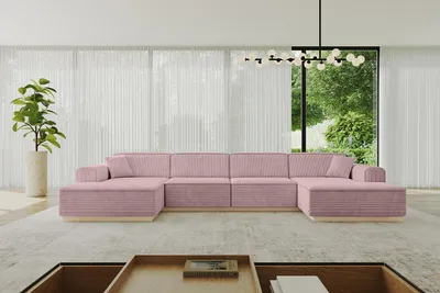 Produktbild von ALTDECOR Ecksofa in U-Form IREA-U2 386x165x80 cm Rosa Corner Sofa Bett Eckcouch Couch L-Form Wohnlandschaft Cauchsofa