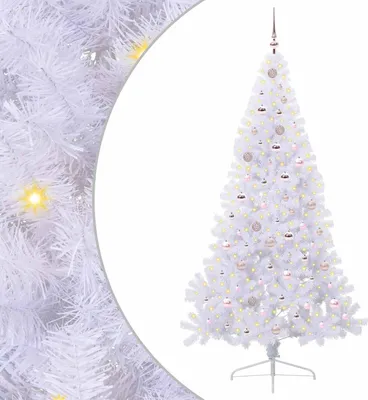 Obrázek produktu pro vidaXL Umělý vánoční stromek bílý 210 cm z PVC a oceli