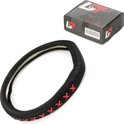 Produktbild von Lenkradbezug Ø 38x9cm schwarz rot für JEEP für CHRYSLER für FORD für LAND ROVER