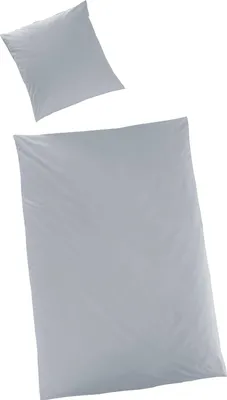 Produktbild von Hahn Haustextilien Luxus-Satin Bettwäsche uni Farbe silber 200x200 cm