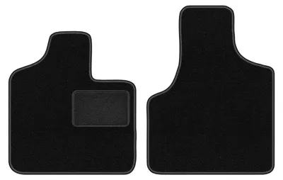 Produktbild von Velours-Fußmatten Vorne passend für Chrysler Voyager IV (Minivan, Bj. 2000-2008) –  schwarz, passgenau, mit Befestigungen set 2 Stk. - STANDARD