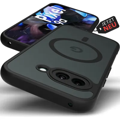 Produktbild von Google Pixel 9a Hülle - MagSafe Case magnetisch Matt Schwarz Dünn | Schutzhülle stoßfest Handyhülle - Kameraschutz | Cover Bumper | GreenHec