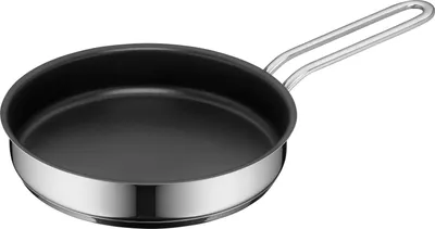 Produktbild von WMF Mini Bratpfanne beschichtet klein 18 cm, Cromargan Edelstahl poliert, Induktion, stapelbar, ideal für kleine Portionen oder Singlehaushalte