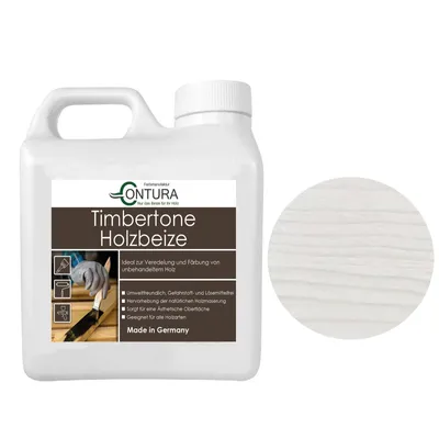 Produktbild von Contura Holzbeize 1Liter Holzfarbe Tischler Positiv Beize Holz Farbe Wasserbeize Parkett - Weiß