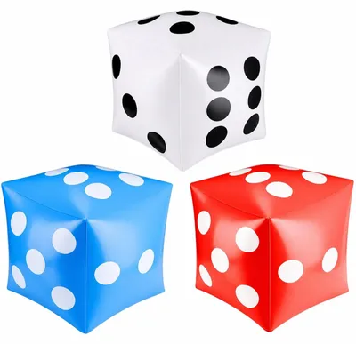 Produktbild von Aufblasbare Würfel Set, 3 Stück, 30 cm, für Spiele und Partys