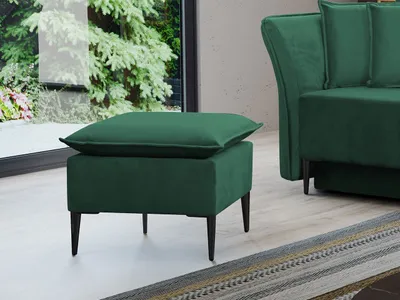 Immagine prodotto di Piccolo pouf KURI - verdi / gambe nere