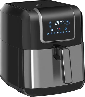 Produktbild von Heißluftfritteuse 6,5 L 1700W Mit 8 Menüs Led-Display Antihaftbeschichteter Korb Für Gesundes Ölfreies Kochen Schwarz 36,5 X 29 X 33,8 Cm