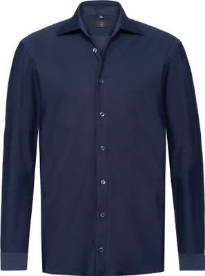 Produktbild von Greiff CASUAL Herren Jerseyhemd Langarm New-Kent Regular Marine 45/46