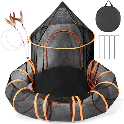 Produktbild von Katzentunnel Katzenzelt Spieltunnel - Faltbar - 305 x 30 x 30 cm - Für drinnen und draußen