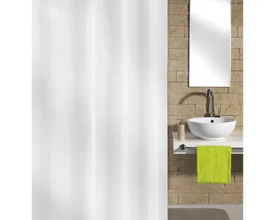 Zdjęcie produktu dla Zasłona prysznicowa Kleine Wolke Hook-On, 100% poliester, biała, 180 cm