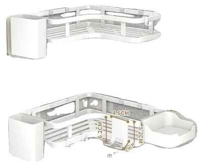 Obrázek produktu pro Rohová police, nerezová ocel, dvojitý design, bílá-C