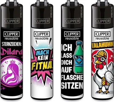 Produktbild von Clipper Reibrad Feuerzeuge Jugendwort #11, 4 Stück
