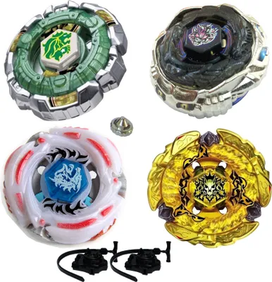 Zdjęcie produktu dla obrotówki 4D Metal Rapidity MIX1 Pack 4 sztuki + 2 wyrzutnie + 1 metalowa końcówka: BB88 Meteo, BB106 Fang, BB122 Diablo, BB99 Hell Kerbecs