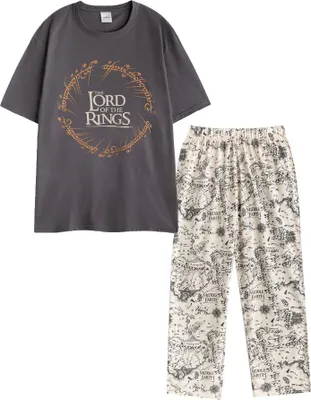 Image de Lord Of The Rings - Pyjama avec pantalon long pour homme, manches courtes NS9283 (L) (noir/blanc naturel)