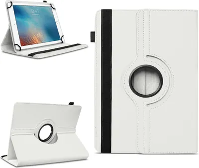 Produktbild von Tablet Hülle für Apple iPad 2017 2018 2019 2020 Tasche Schutzhülle Case DrehbarFarben:Weiss