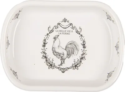 Zdjęcie produktu dla Mydelniczka Clayre & Eef 13x10x3 cm Biały ceramiczny kogut