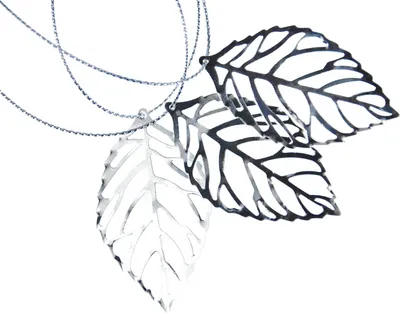 Produktbild von 3 Stück Weihnachtsbaumanhänger Baumschmuck Anhänger Xmas Blatt Baum silber