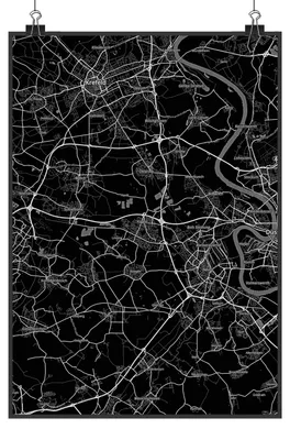 Produktbild von Mr. & Mrs. Panda Bild Kaarst DIN A1 - Geschenk, Wanddekoration, Stadt Dorf Karte Landkarte Map Stadtplan, wanddeko, Plakat, Wandbild, drucke