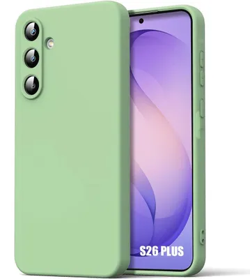 Image de Coque pour Samsung Galaxy S26 Plus, Protection Silicone Liquide Ultra Slim Souple Effet Mat Vert