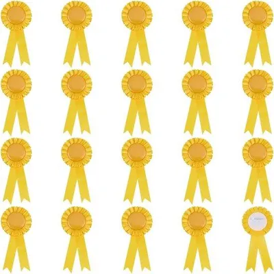 Produktbild von Famanu Awardbänder 20 Stück mit Anstecknadel - Gelb