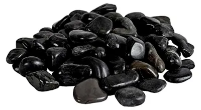 Produktbild von Schwarze polierte Dekosteine 1,5 kg, Kieselsteine für den Garten 2-3 cm, Zierkies für Vasen und Pflanzen
