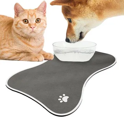 Image de Tapis de maison pour chiens, tapis antidérapant pour la gamelle et le bol d'eau, design unique pour chiens, chiots, chats et lapins