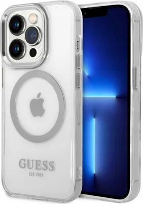 Produktbild von Guess Guhmp14Xhtrms Iphone 14 Pro Max 6,7 Silber/Silber Hartschale Metal Outline Magsafe