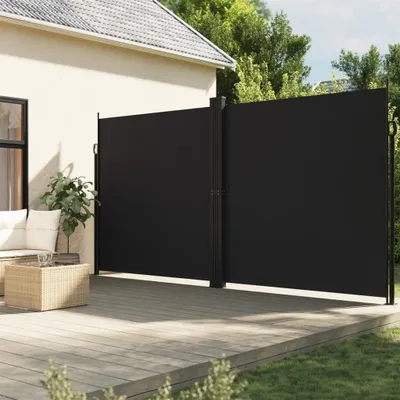 Obrázek produktu pro Maison Exclusive – boční markýza, výsuvná, černá, 220 × 1200 cm