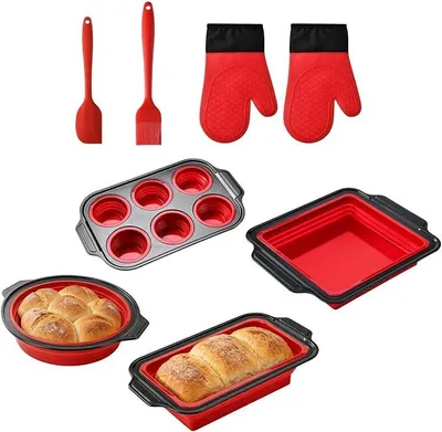 Imagen del producto de Conjunto de moldes de silicona apilables para hornear