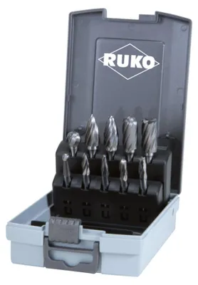 Image de RUKO Jeu de 10 fraises sur tige en métal dur dans une cassette en plastique ABS ALU