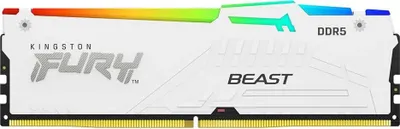 Zdjęcie produktu dla Kingston Technology FURY Beast 16GB 5600MT/s DDR5 CL36 DIMM White RGB EXPO, 16 GB, 1 x 16 GB, DDR5, 288-pin DIMM, Biały