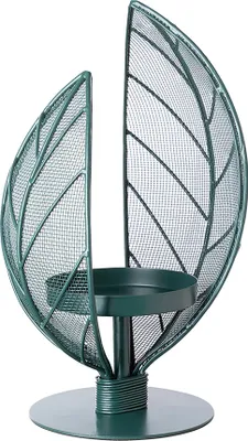 Produktbild von VITANA Windlicht - matt dunkelgrün aus Eisen - H. 30cm - Kerzenhalter