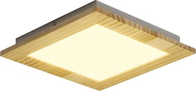 Produktbild von ZMH LED Deckenleuchte Wohnzimmer Deckenlampe Holz flach Schlafzimmer Panel Flur innen Beleuchtung eckig 3000K warmweiß