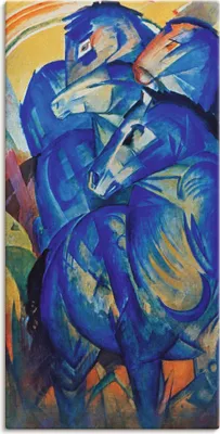 Produktbild von Franz Marc: Turm der blauen Pferde. 1913, Produkt:Leinwand, Größe (HXB):150x75 cm / Leinwand