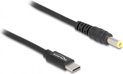 Image de Câble d'alimentation Delock - USB-C (M) 24 broches vers connecteur DC 5,5 x 2,5 mm (M)